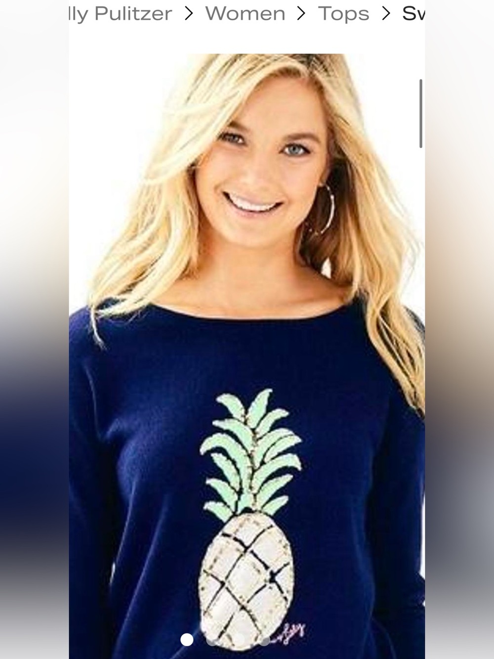Lilly Pulitzer Roselle navy Pineapple sweater
